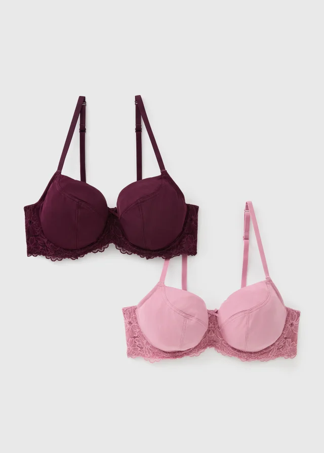 DD+ 2 Pack Pink Balcony Bras