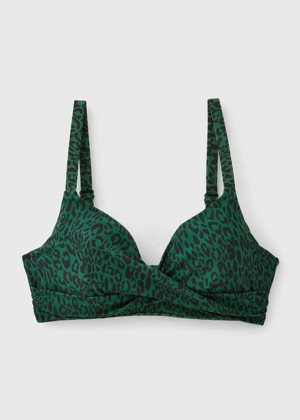 DD+ Green Leopard Print Shapewear Bikini Top - 42E Image 1