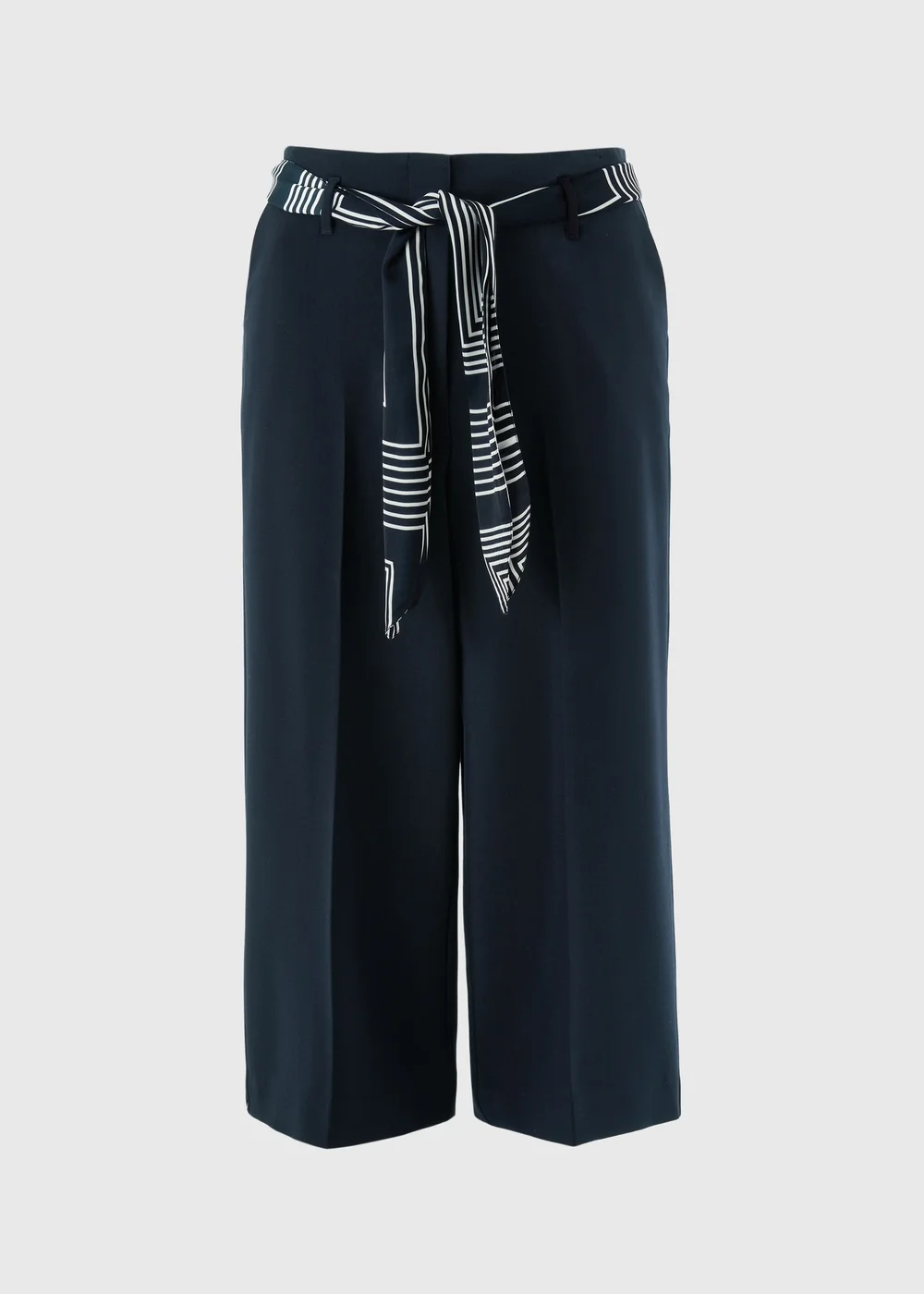 Navy Scarf Wide Leg Culottes - 14 Image 4