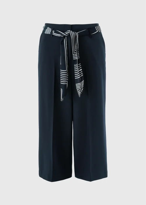 Navy Scarf Wide Leg Culottes - 14 Image 4