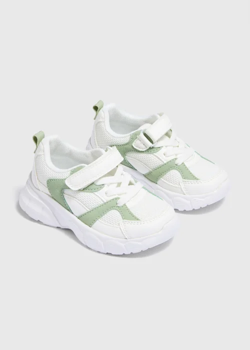 White Chunky Sports Trainers (Younger 10- Older 5) - 4 Infants Image 1