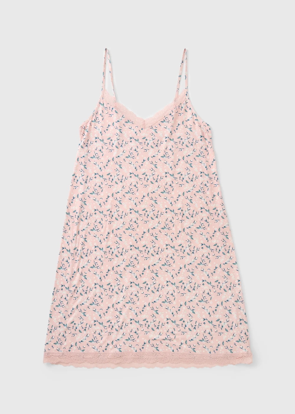 Pink Soft Touch Ditsy Print Chemise Nightie - S Image 2
