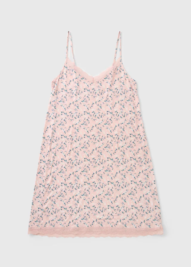 Pink Soft Touch Ditsy Print Chemise Nightie