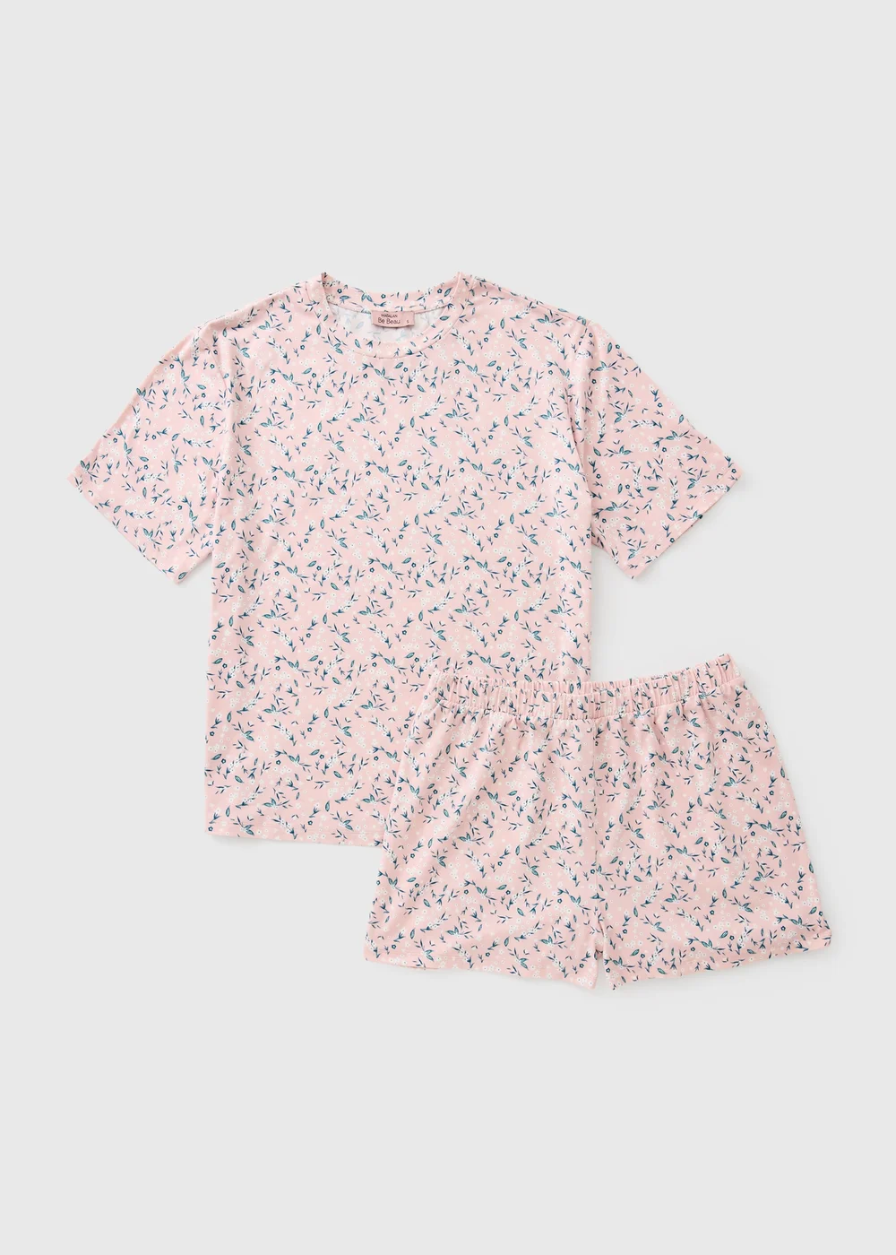 Pink Ditsy Floral Soft Touch Pyjama Set - S Image 1