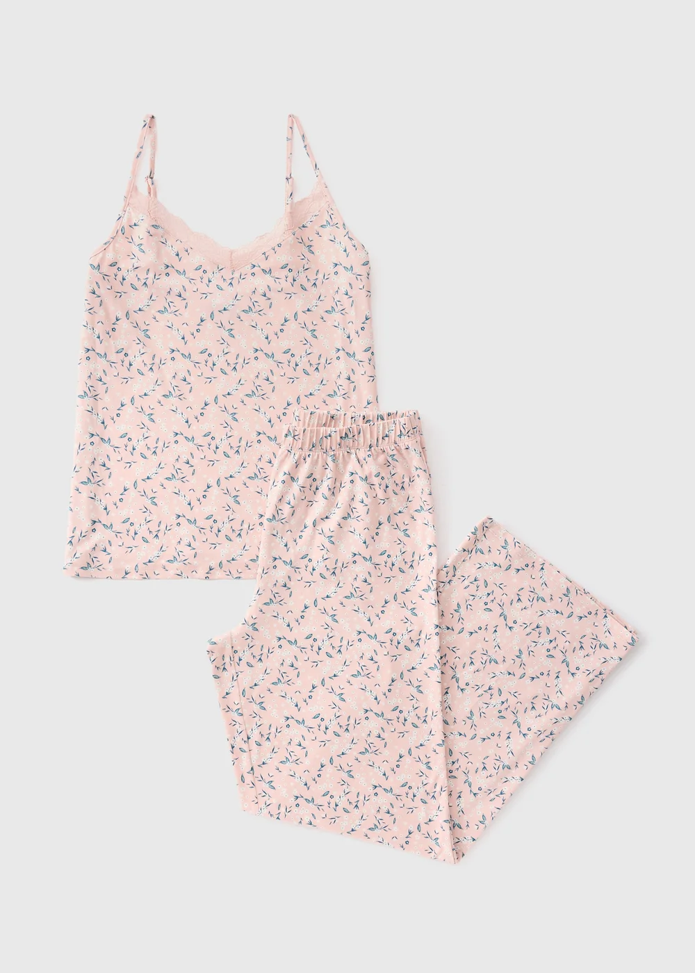 Pink Soft Touch Ditsy Floral Camo Pyjama Set - XS Image 2