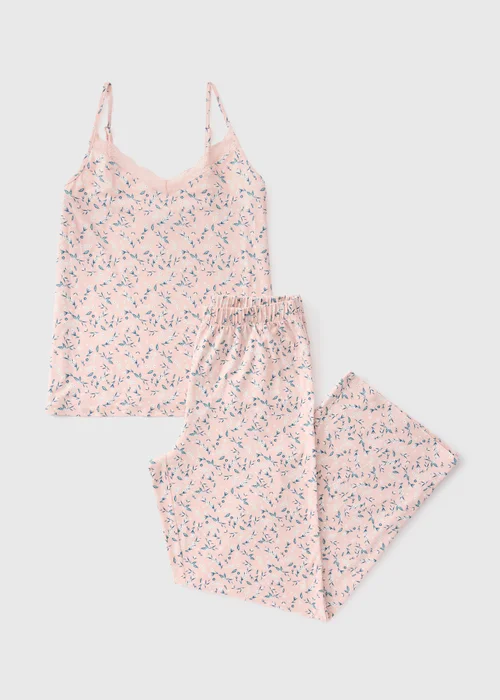 Pink Soft Touch Ditsy Floral Camo Pyjama Set - XS Image 2