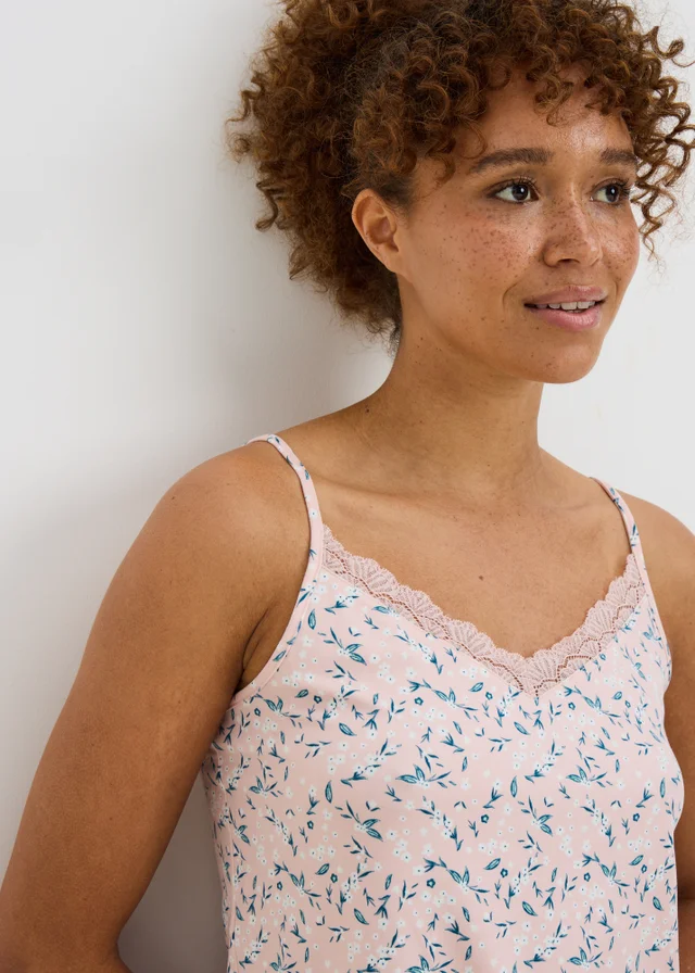 Pink Soft Touch Ditsy Floral Camo Pyjama Set