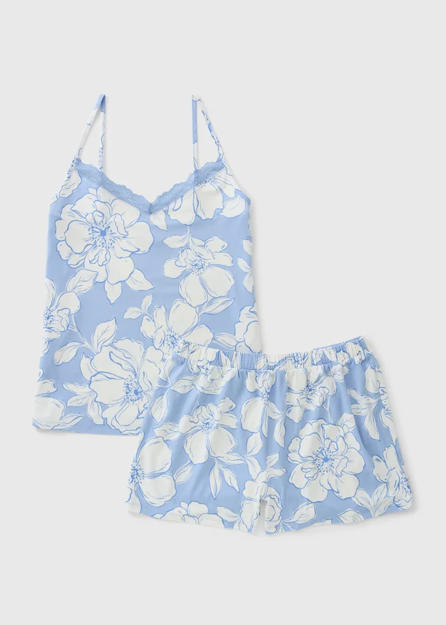 Blue Floral Soft Touch Cami Pyjama Set
