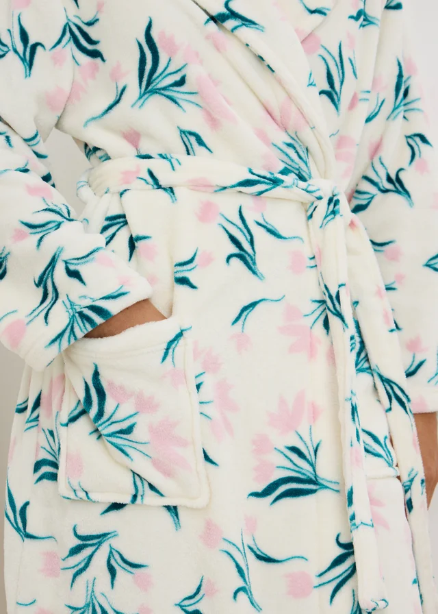 Cream Tulip Fleece Dressing Gown