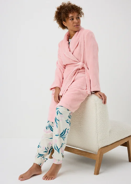 Pink Fleece Dressing Gown - XS Image 1