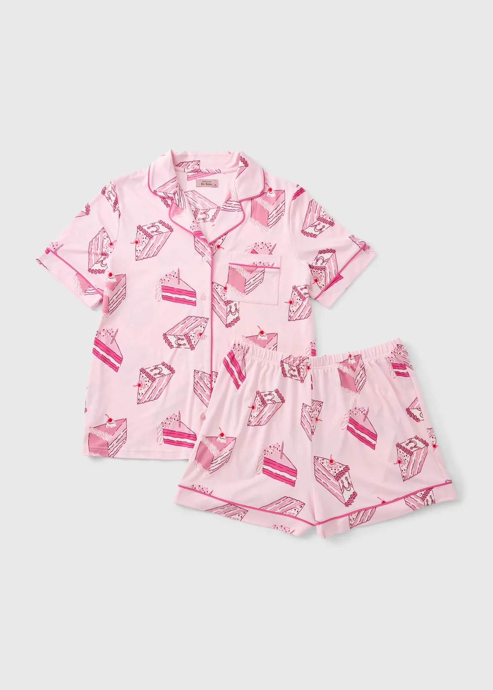 Pink Birthday Cake Button Up Short Pyjama Set - L Image 2