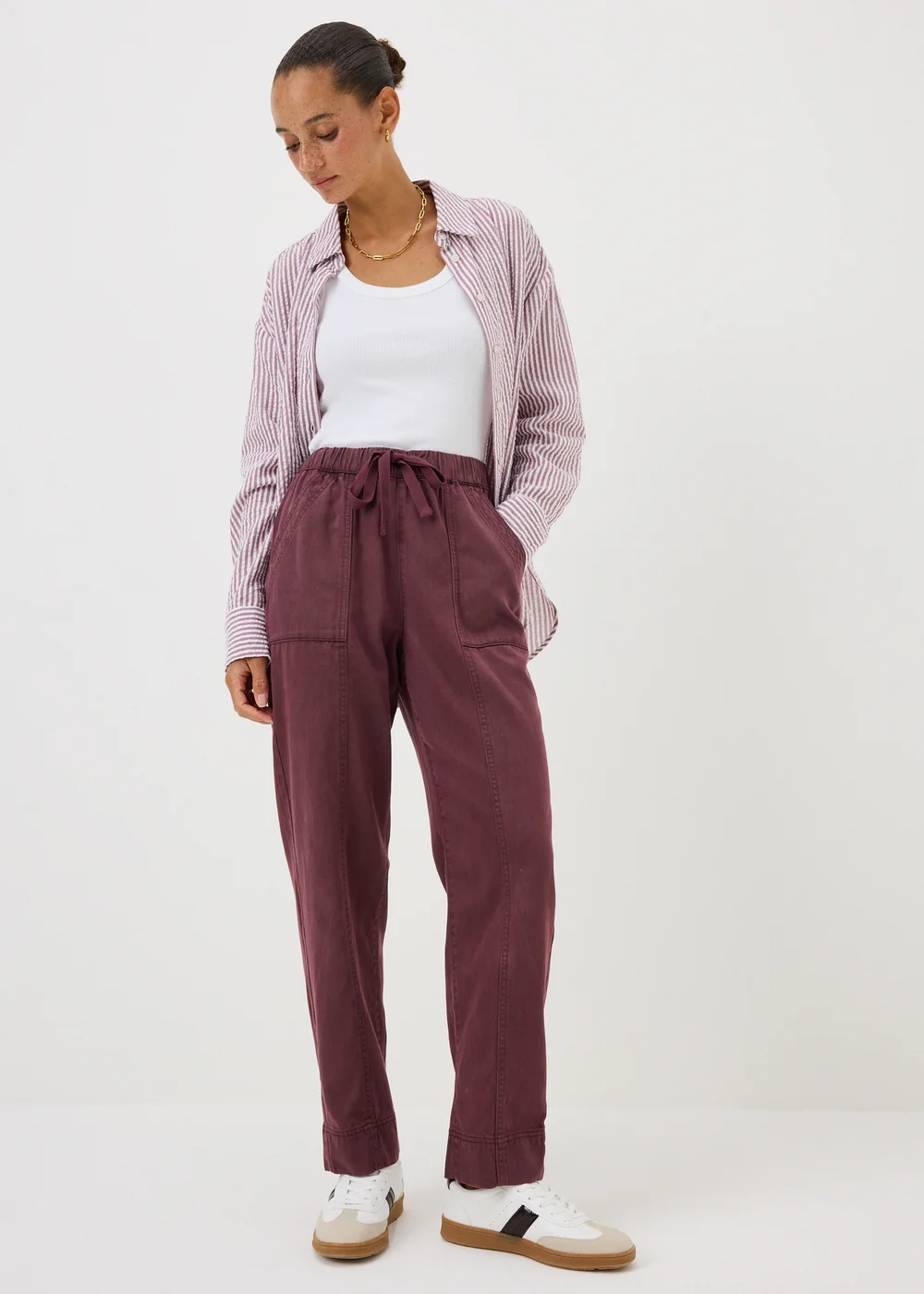 Burgundy Utility Jogging Bottoms - 8 Image 1