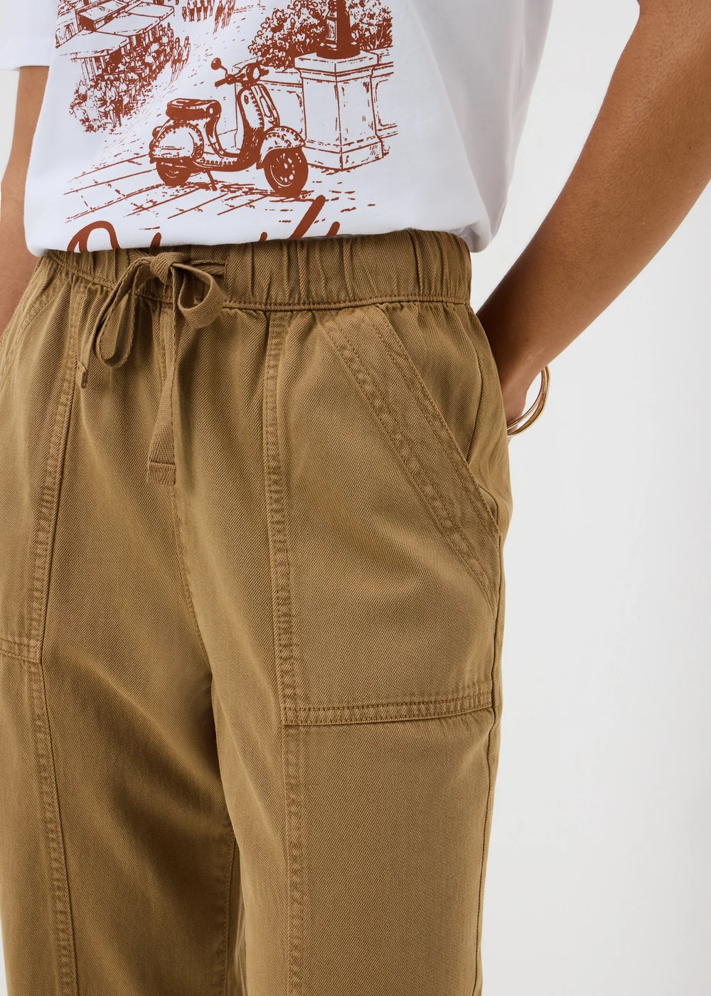 Coffee Drawstring Utility Joggers - 8 Image 3