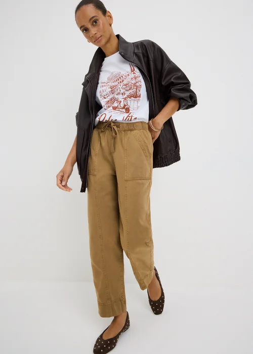 Coffee Drawstring Utility Joggers - 8 Image 1