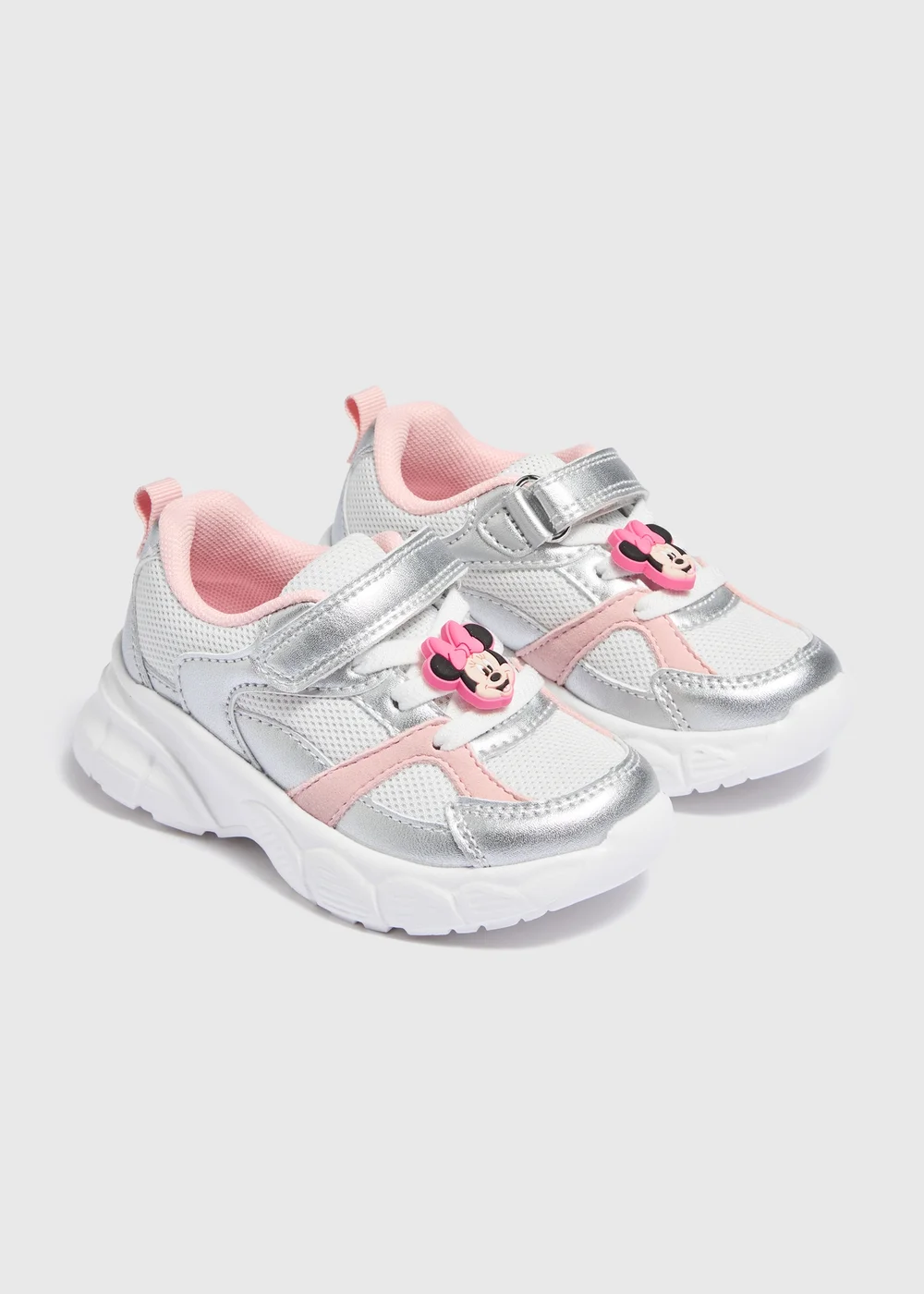 Disney Minnie Mouse Girls White Chunky Trainers (Younger 4-12) - 4 Infants Image 1
