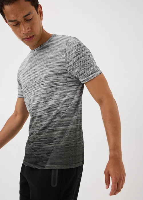 Souluxe Black Ombre Space Dye Seamless Sports T-Shirt - S Image 2
