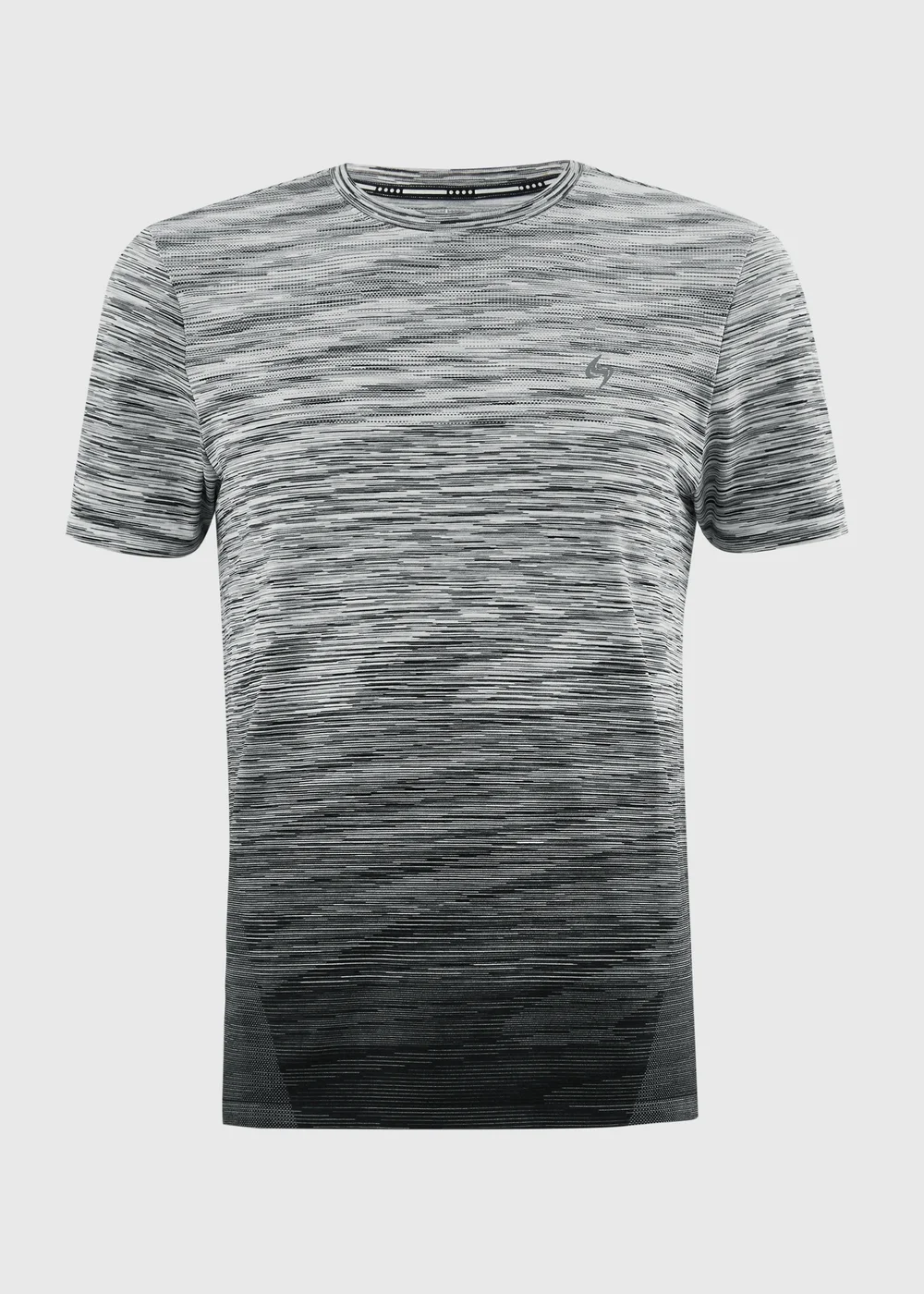 Souluxe Black Ombre Space Dye Seamless Sports T-Shirt - S Image 4