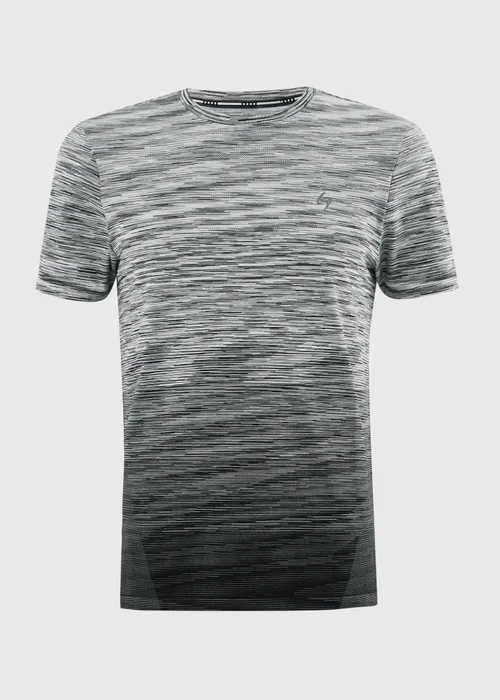 Souluxe Black Ombre Space Dye Seamless Sports T-Shirt - S Image 4