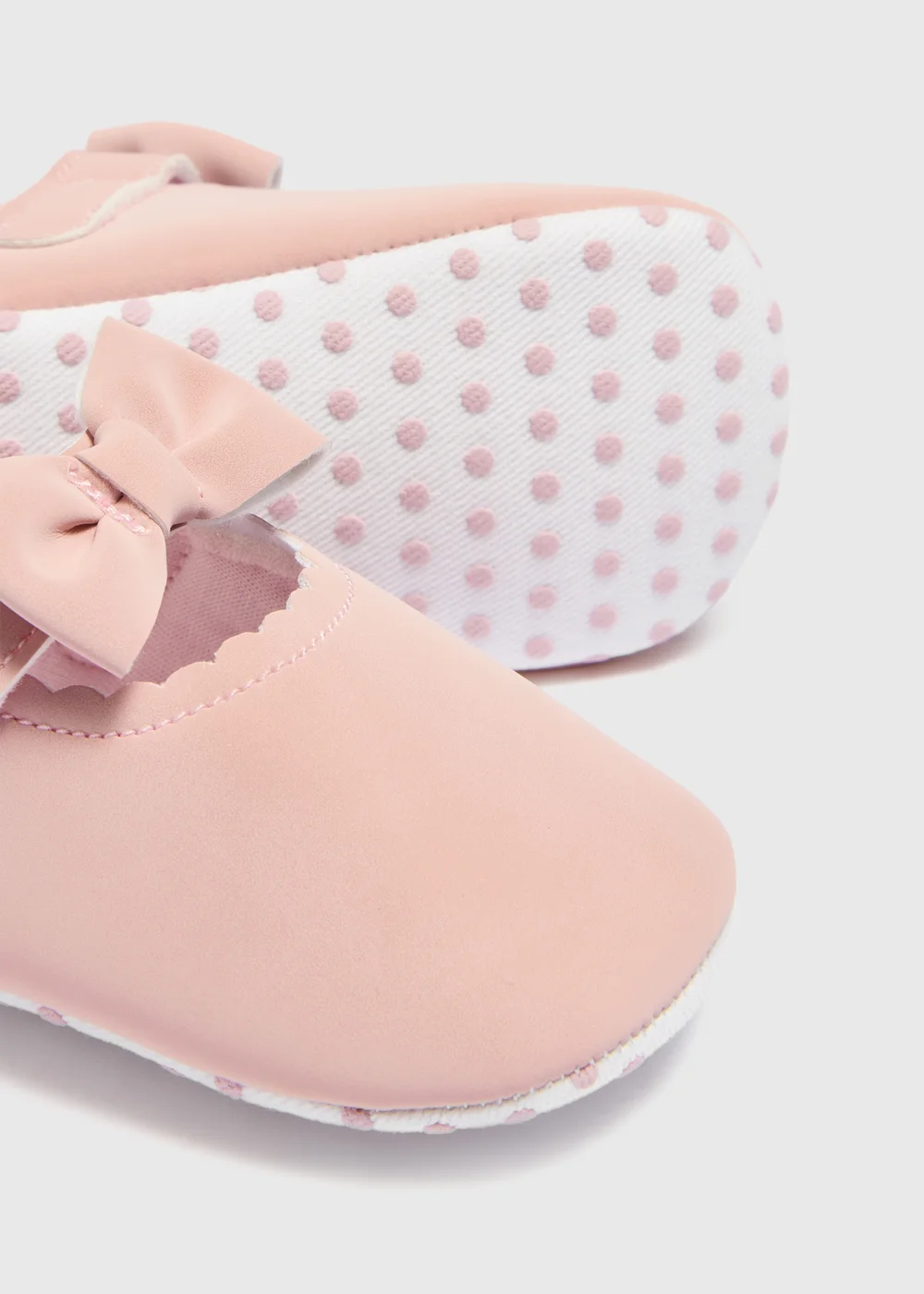 Baby Pink Bow Mary Jane Soft Sole Shoes (0-18mths) - 6-9 months Image 2