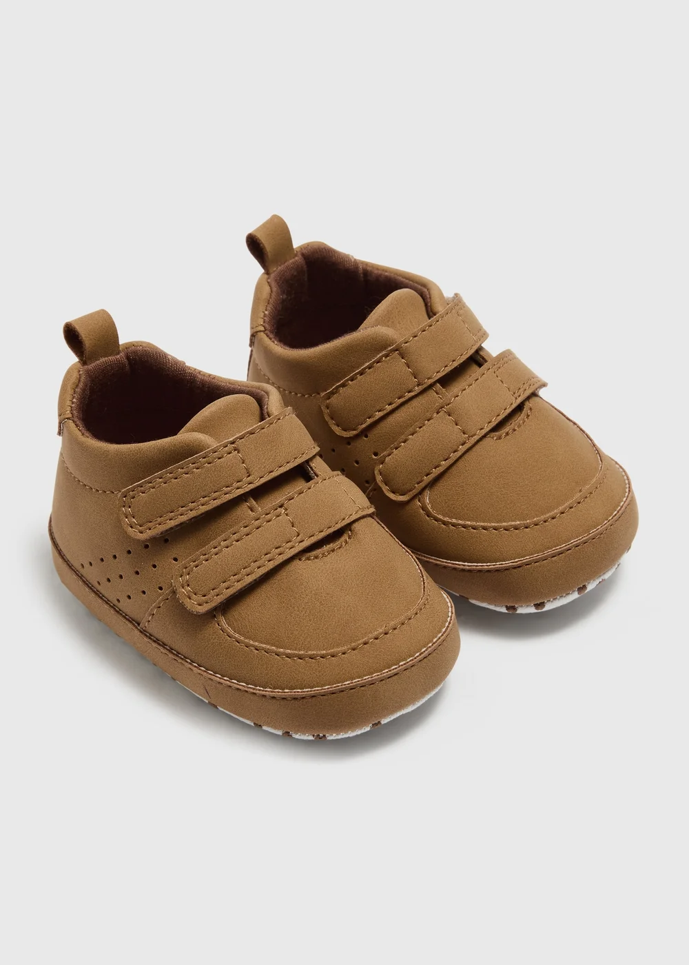 Baby Tan Double Strap Trainers (0-18mths) - 0-3 months Image 1