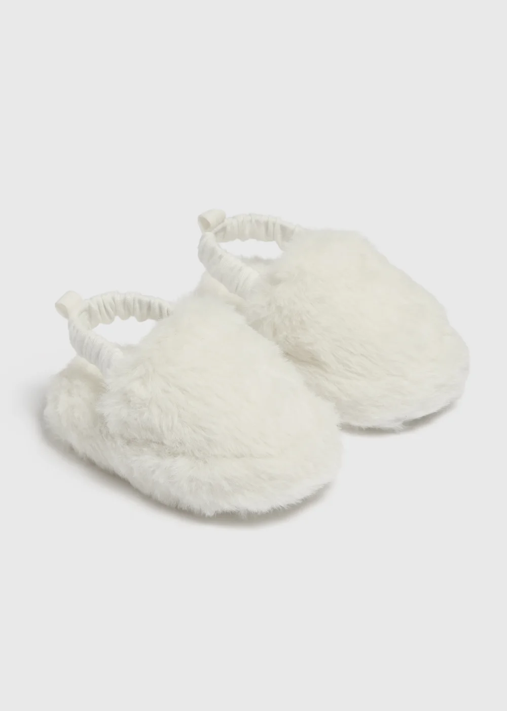 Baby Cream Fur Slippers (Newborn-18mths) - 6-9 months Image 1