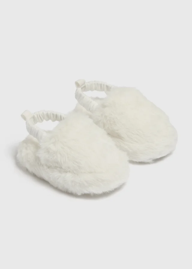 Baby Cream Fur Slippers (Newborn-18mths)