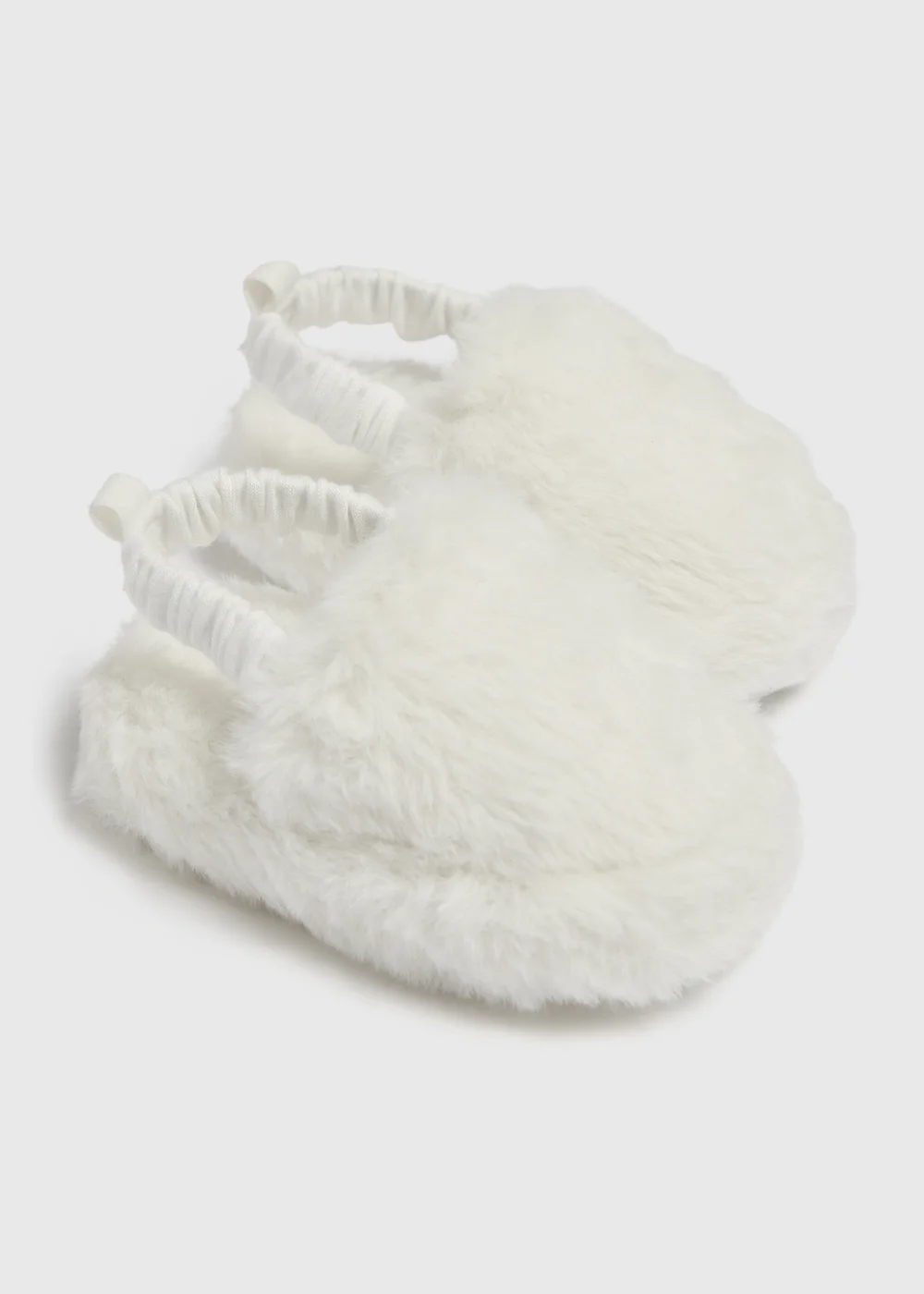 Baby Cream Fur Slippers (Newborn-18mths) - 6-9 months Image 2