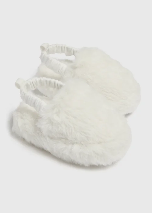 Baby Cream Fur Slippers (Newborn-18mths) - 6-9 months Image 2