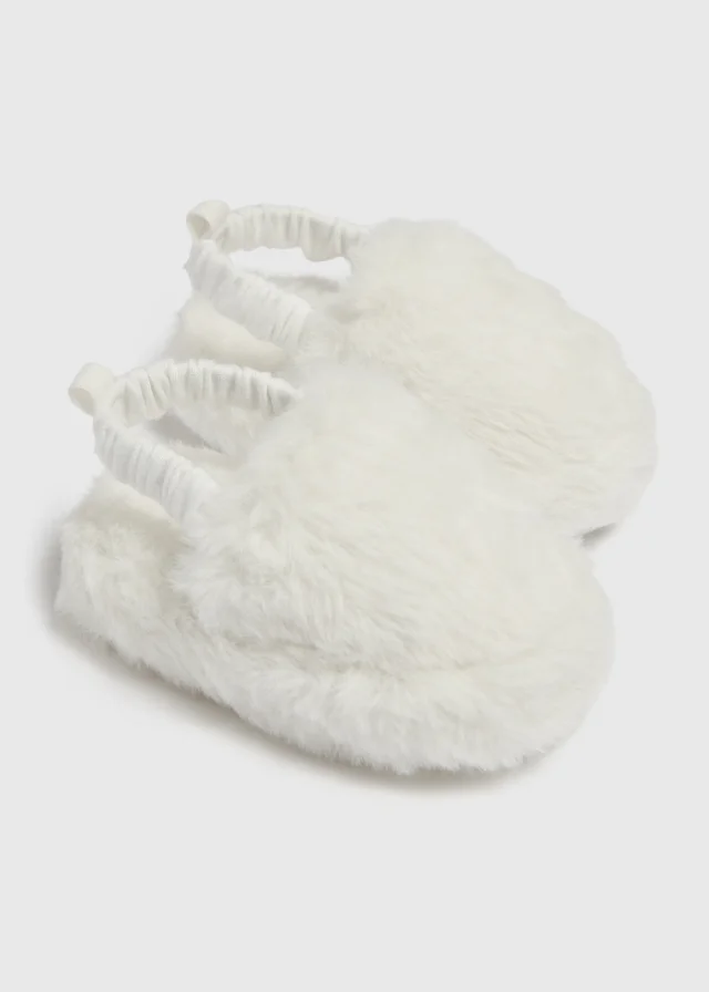 Baby Cream Fur Slippers (Newborn-18mths)
