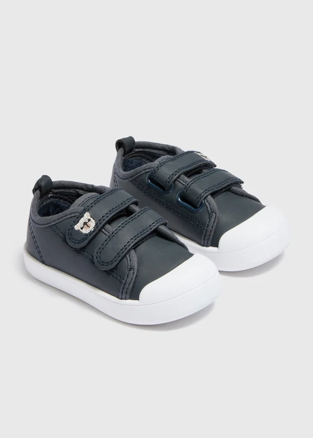 Pre-Walker Boys Navy Faux Leather Trainers (Younger 2-5)