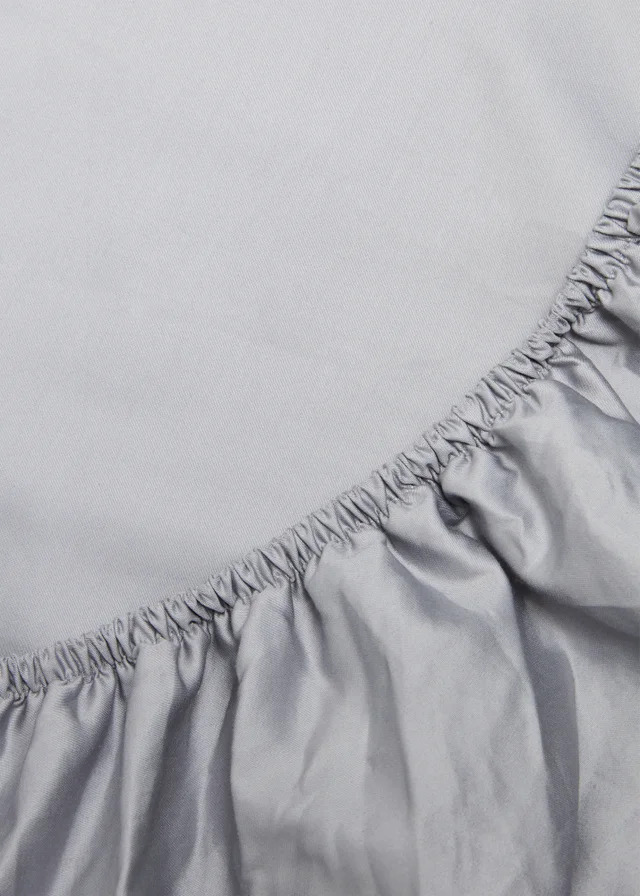 Grey Cotton Extra Deep Fitted Bed Sheet (300 Thread Count)