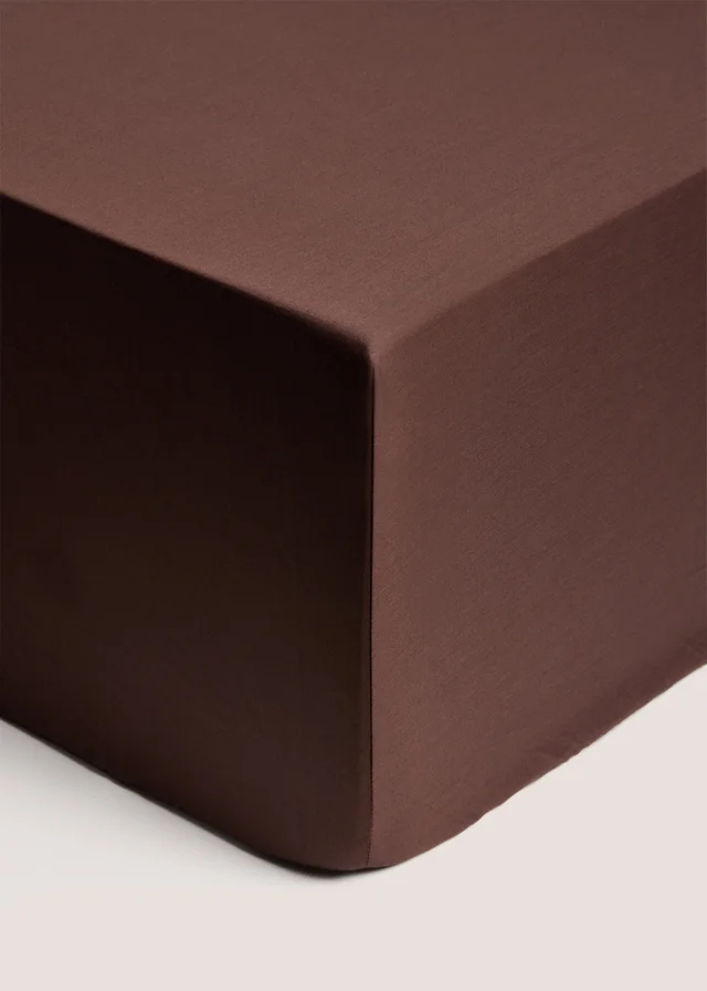 Brown Cotton Extra Deep Fitted Bed Sheet (300 Thread Count)
