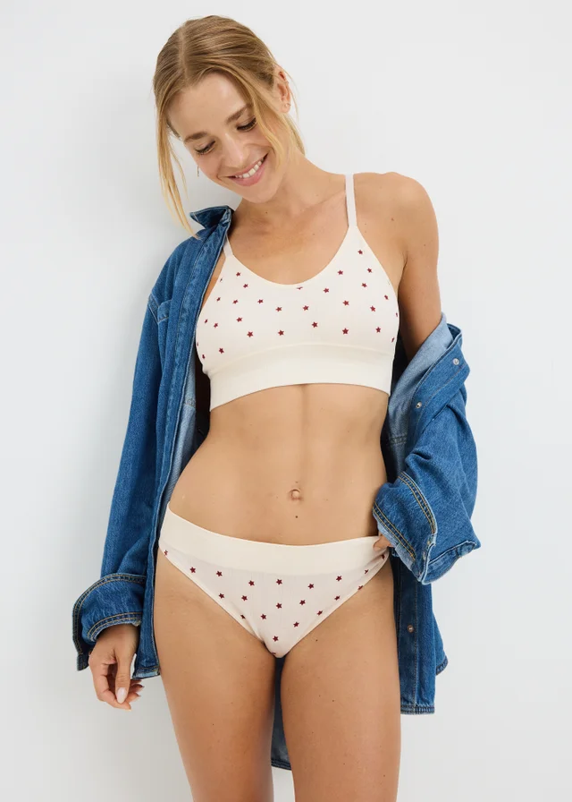 2 Pack Burgundy Strappy Star Bralette's