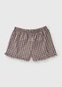 Chocolate Brown Gingham Pyjama Shorts - S Image 1