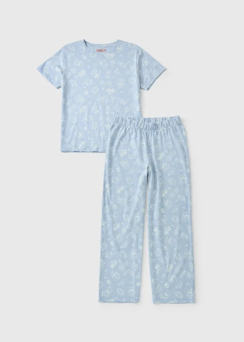 Blue Coffee Wide Leg Pyjama Set - XS Image 3