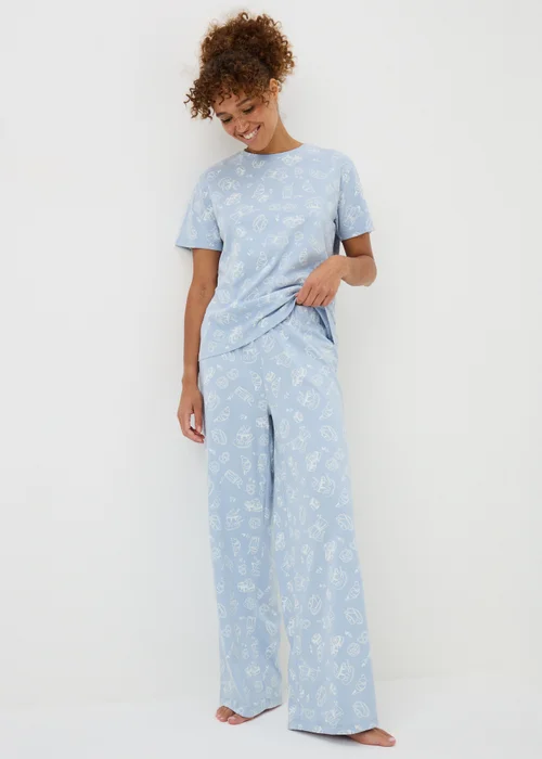 Blue Coffee Wide Leg Pyjama Set - XS Image 1