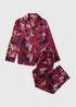 Burgundy Tulip Satin Pyjama Set - 8 Image 1