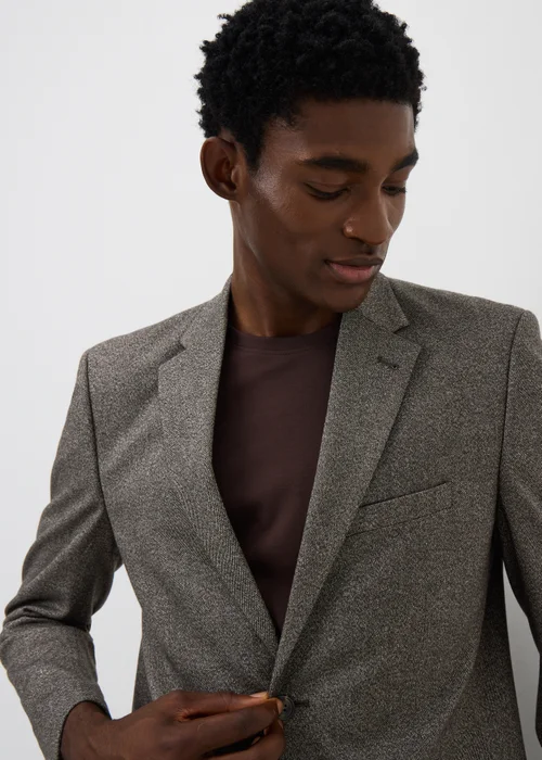 Taylor & Wright Brompton Brown Twill Tailored Fit Suit Jacket - 34 Chest Short Image 1