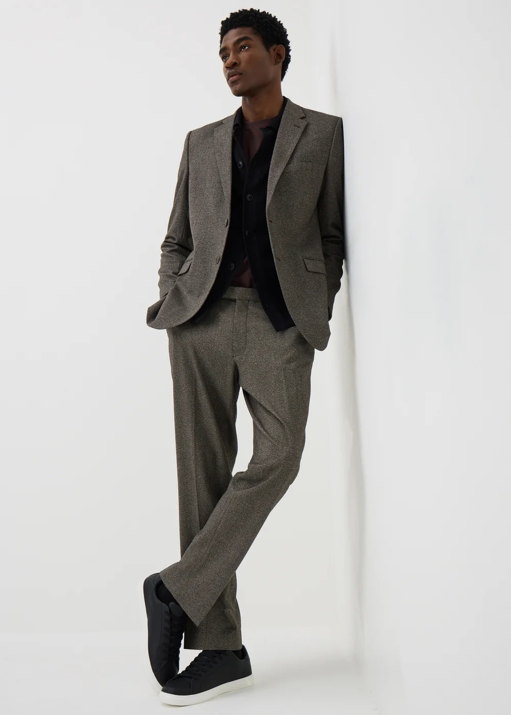 Taylor & Wright Brompton Brown Twill Tailored Fit Suit Trousers - 26/L29 Image 4