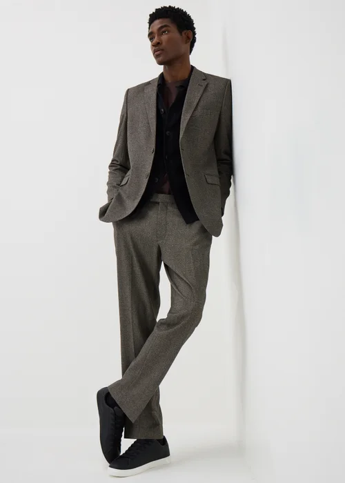 Taylor & Wright Brompton Brown Twill Tailored Fit Suit Trousers - 26/L29 Image 4
