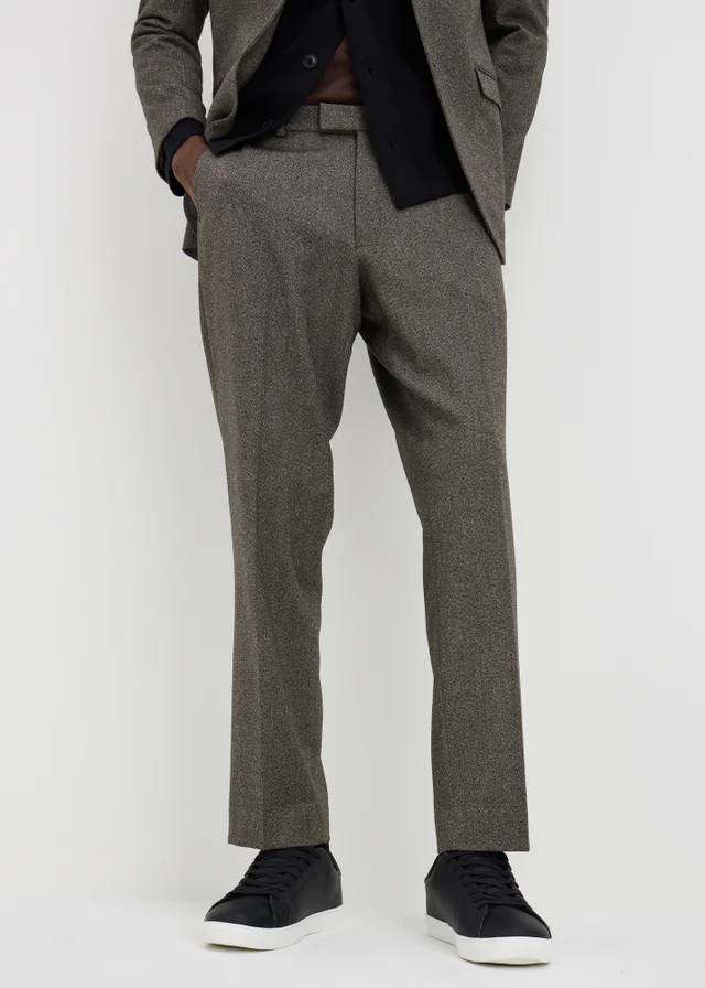Taylor & Wright Brompton Brown Twill Tailored Fit Suit Trousers