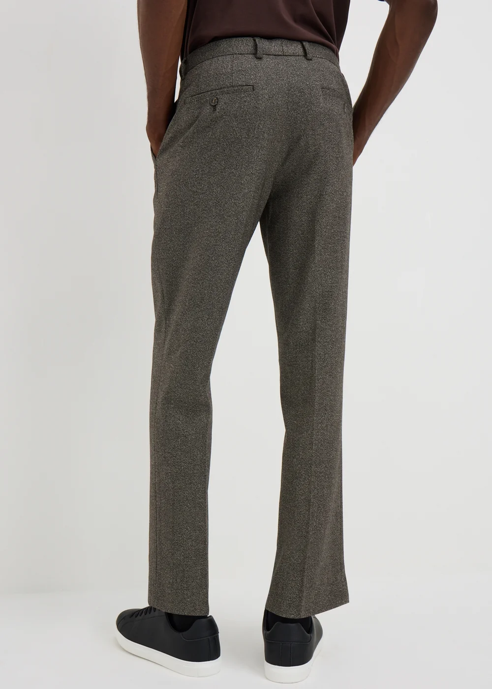 Taylor & Wright Brompton Brown Twill Tailored Fit Suit Trousers - 26/L29 Image 2