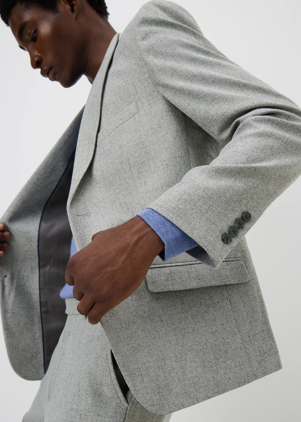 Taylor & Wright Griffith Grey Fleck Slim Fit Suit Jacket - 44 Chest Short Image 3