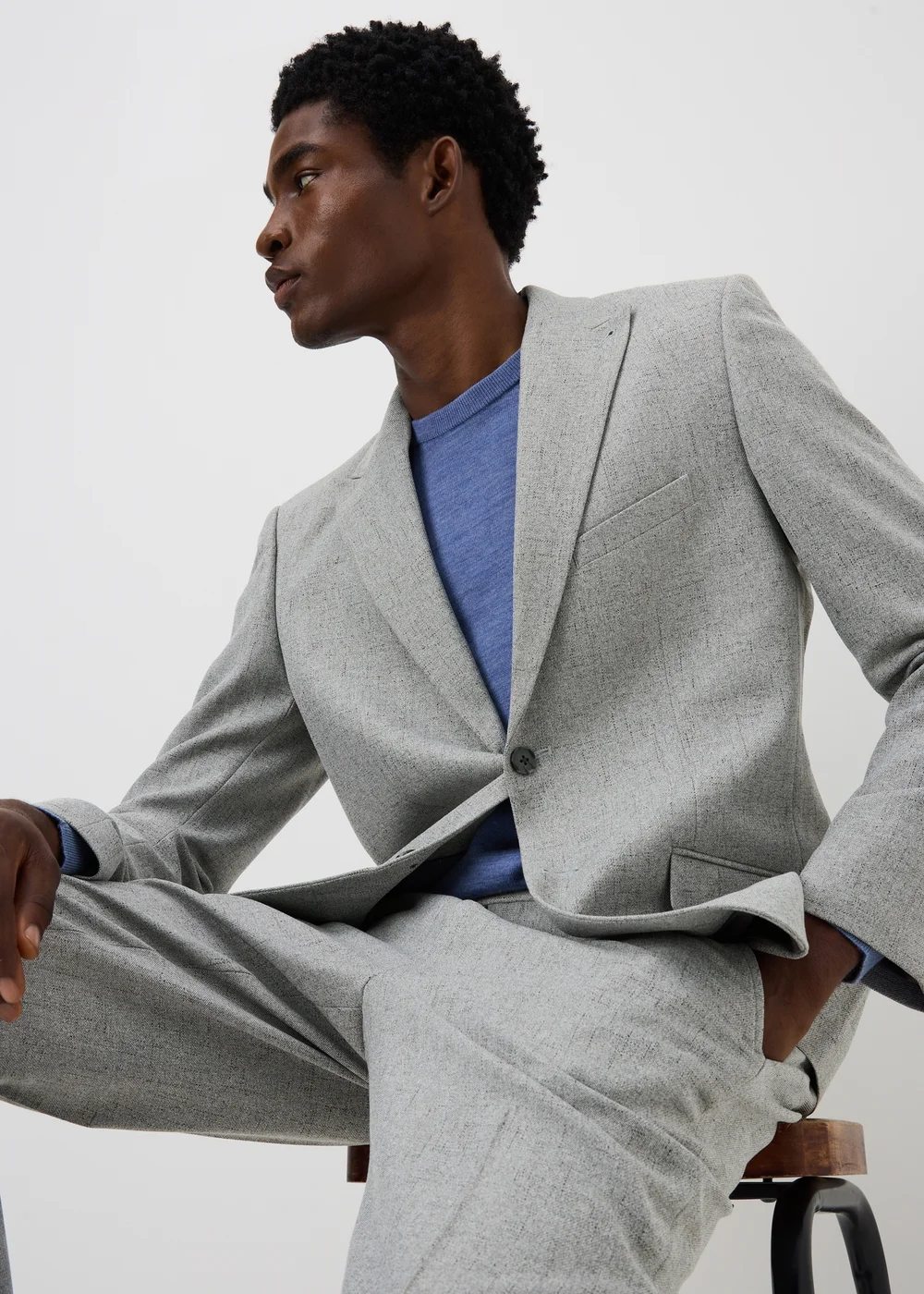 Taylor & Wright Griffith Grey Fleck Slim Fit Suit Jacket - 44 Chest Short Image 4