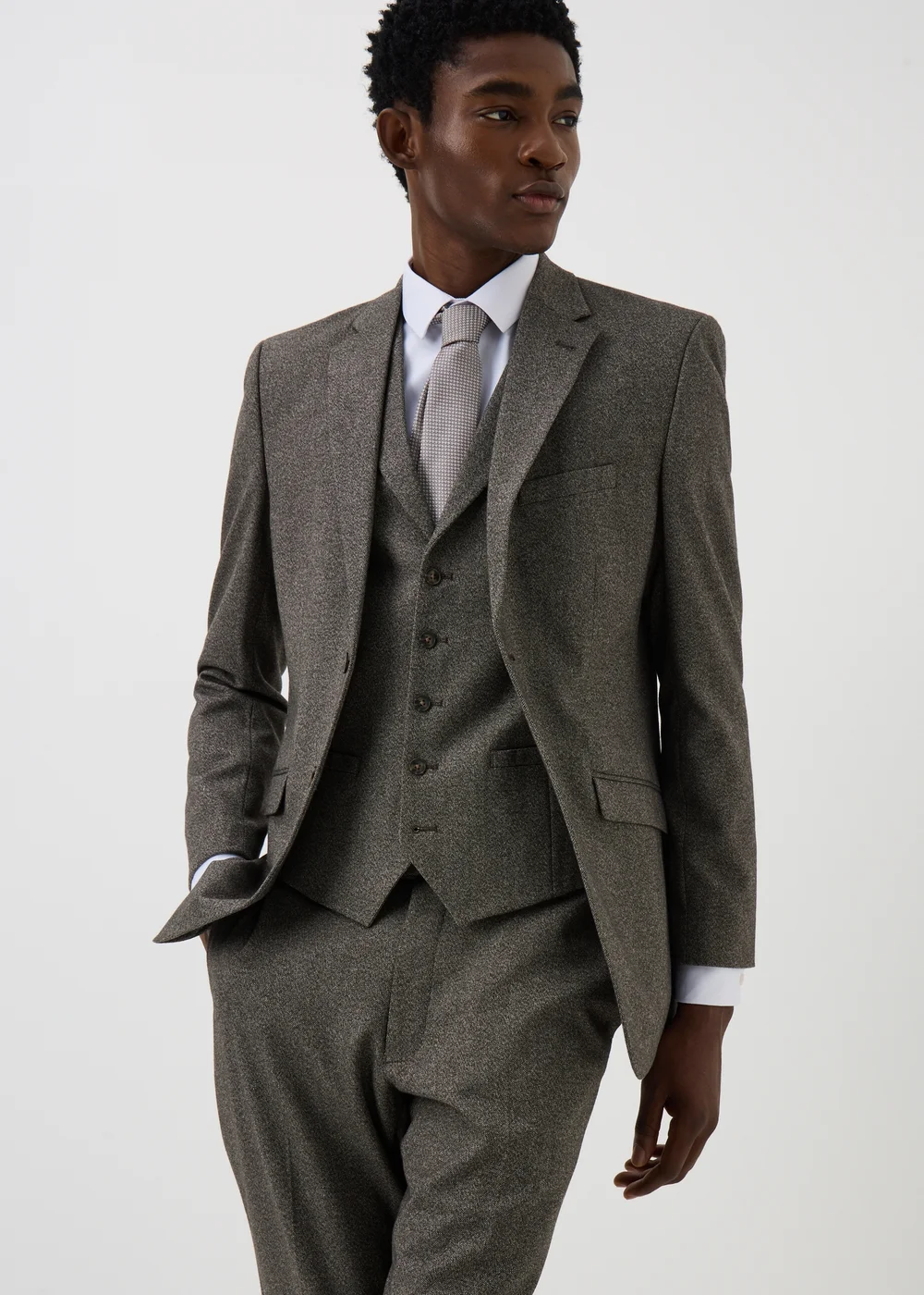 Taylor & Wright Brompton Brown Twill Suit Waistcoat - XS Image 4