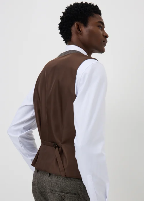 Taylor & Wright Brompton Brown Twill Suit Waistcoat - XS Image 2