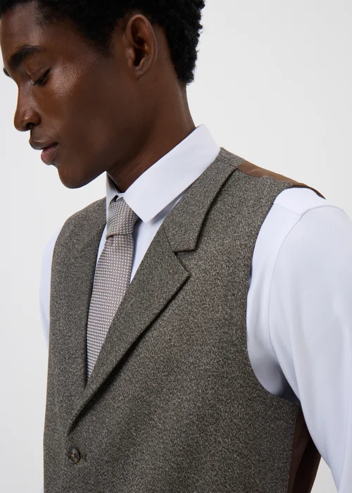 Taylor & Wright Brompton Brown Twill Suit Waistcoat - XS Image 3