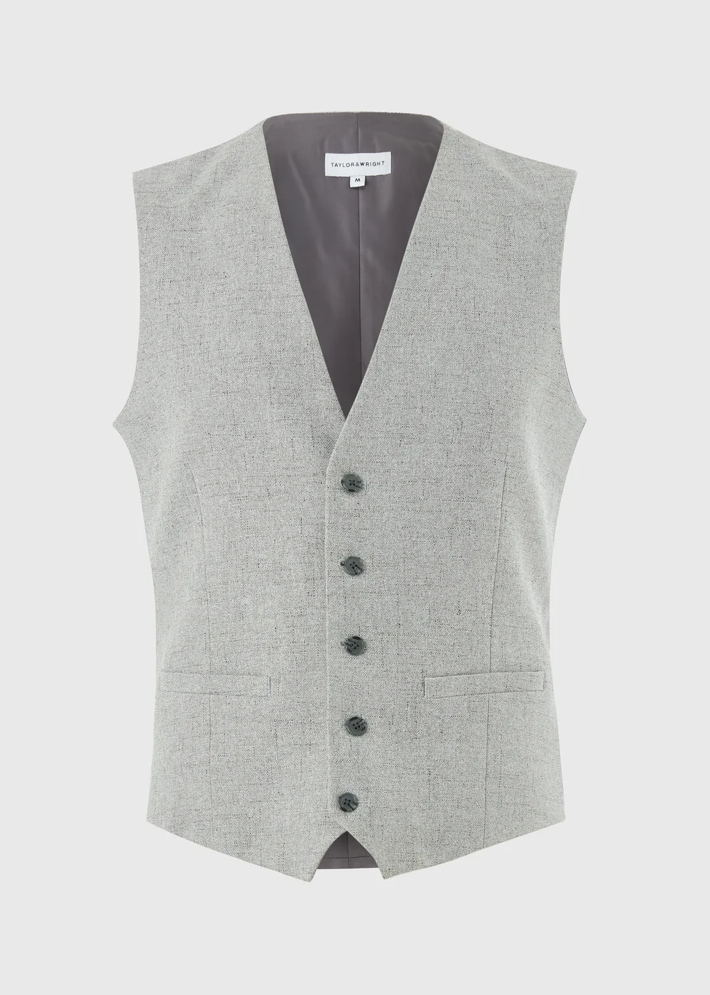 Taylor & Wright Griffith Grey Fleck Suit Waistcoat - S Image 5