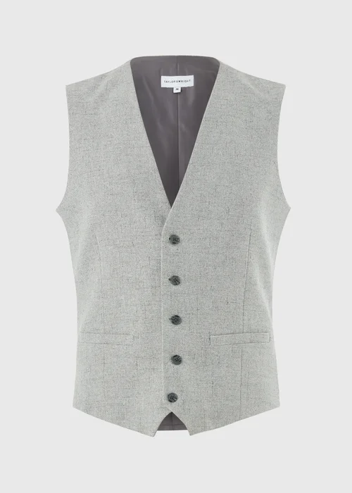 Taylor & Wright Griffith Grey Fleck Suit Waistcoat - S Image 5