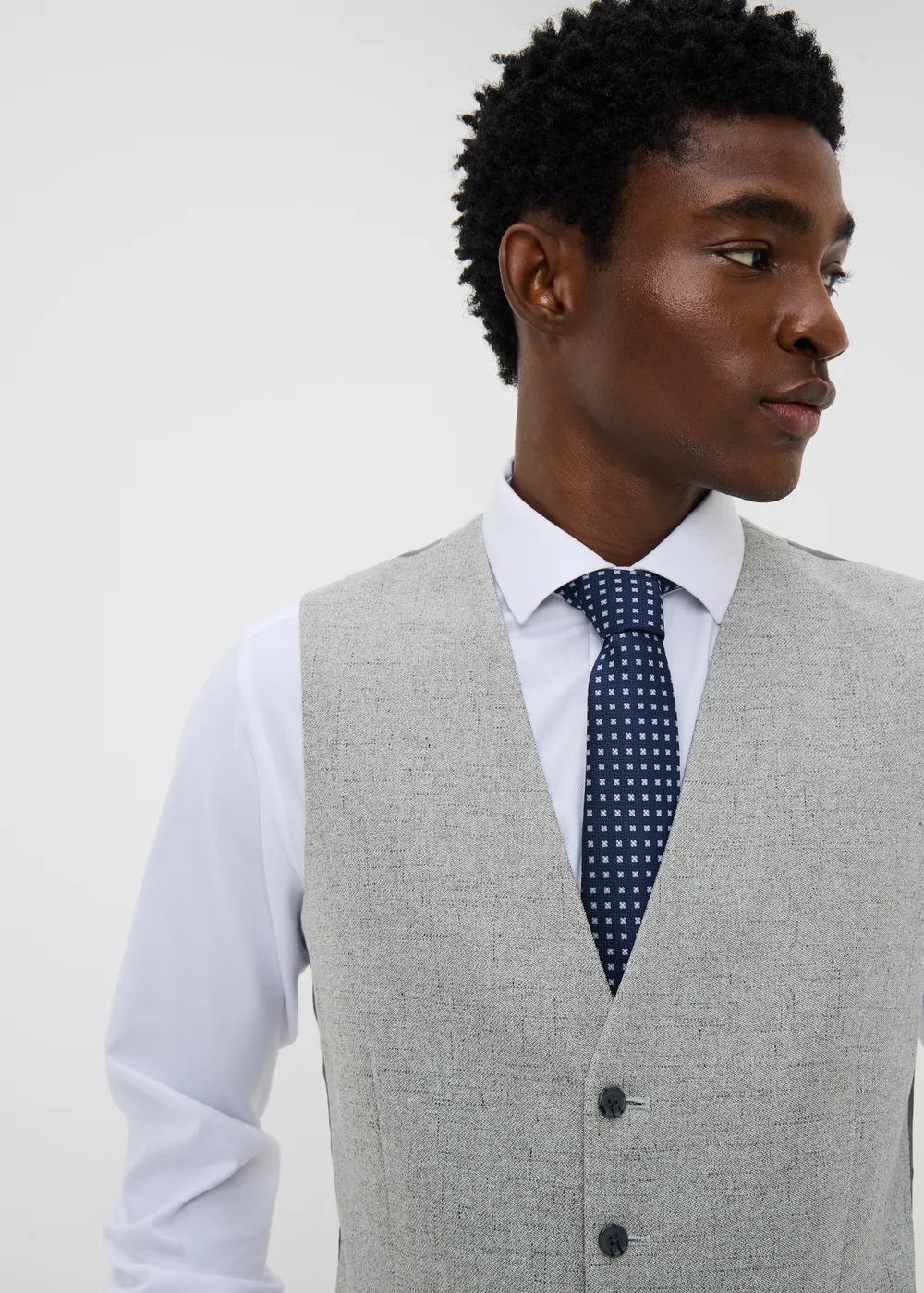 Taylor & Wright Griffith Grey Fleck Suit Waistcoat - S Image 3